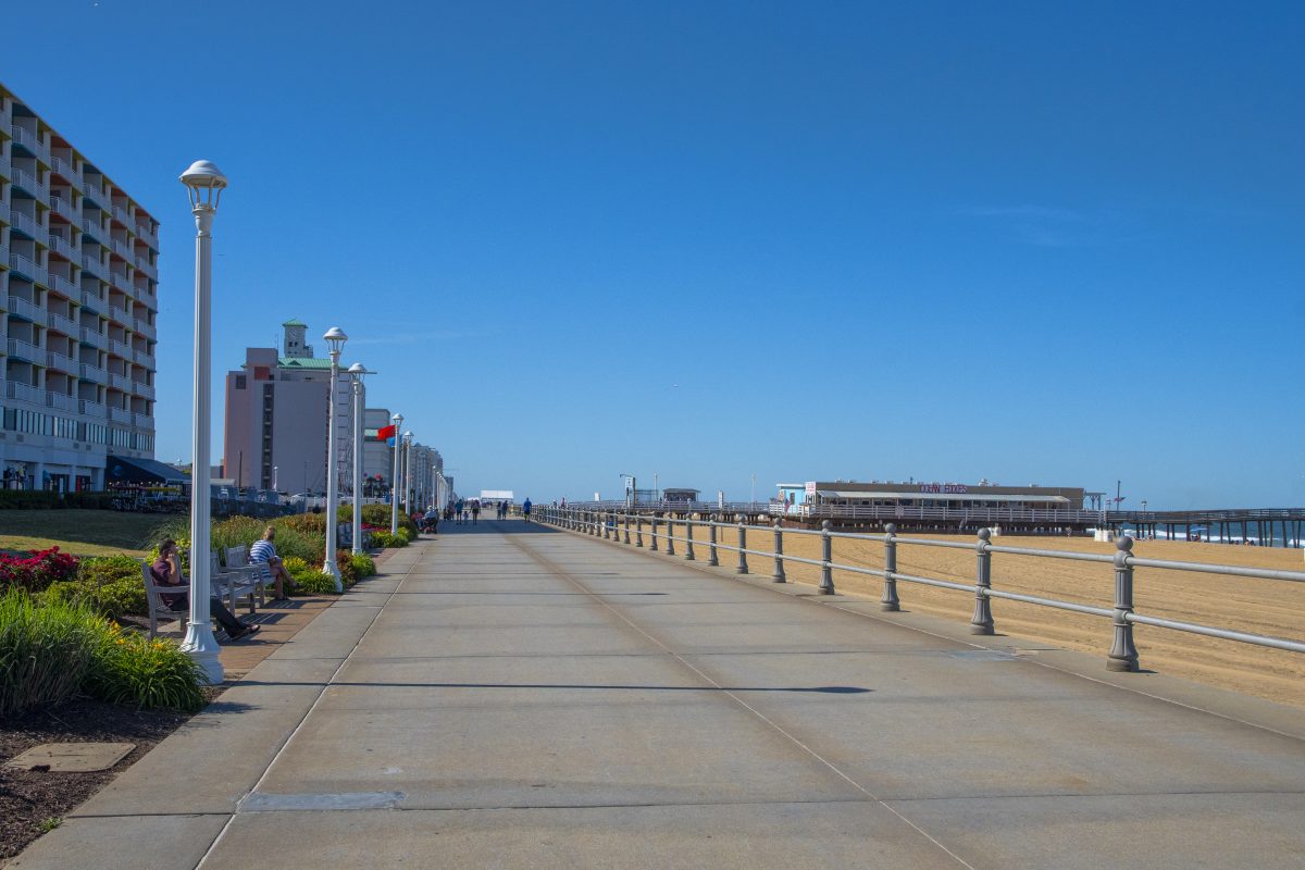 Virginia Beach boardwalk, photographed in 2021