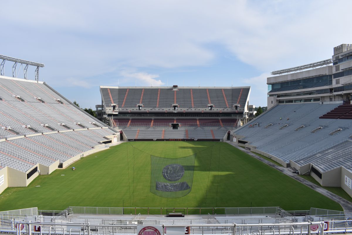 Lane Stadium’s south stand in Blacksburg, July 2020