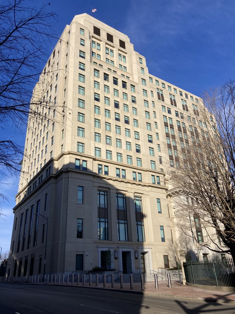 Virginia General Assembly Building in Richmond, photographed March 2025
