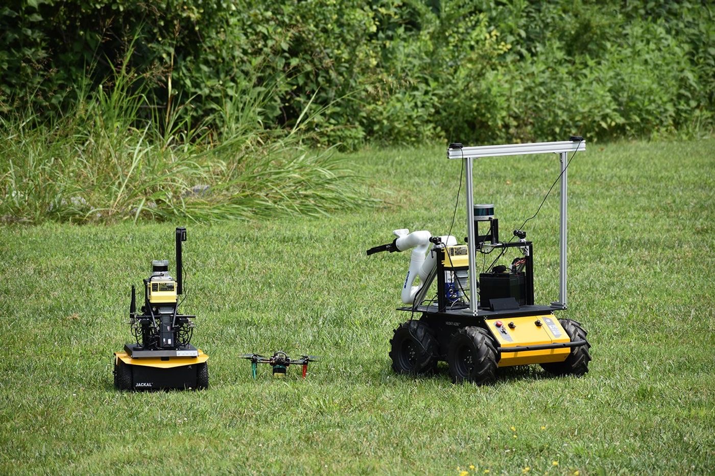 Drone and rovers used in NASA ASTRA field testing in Virginia