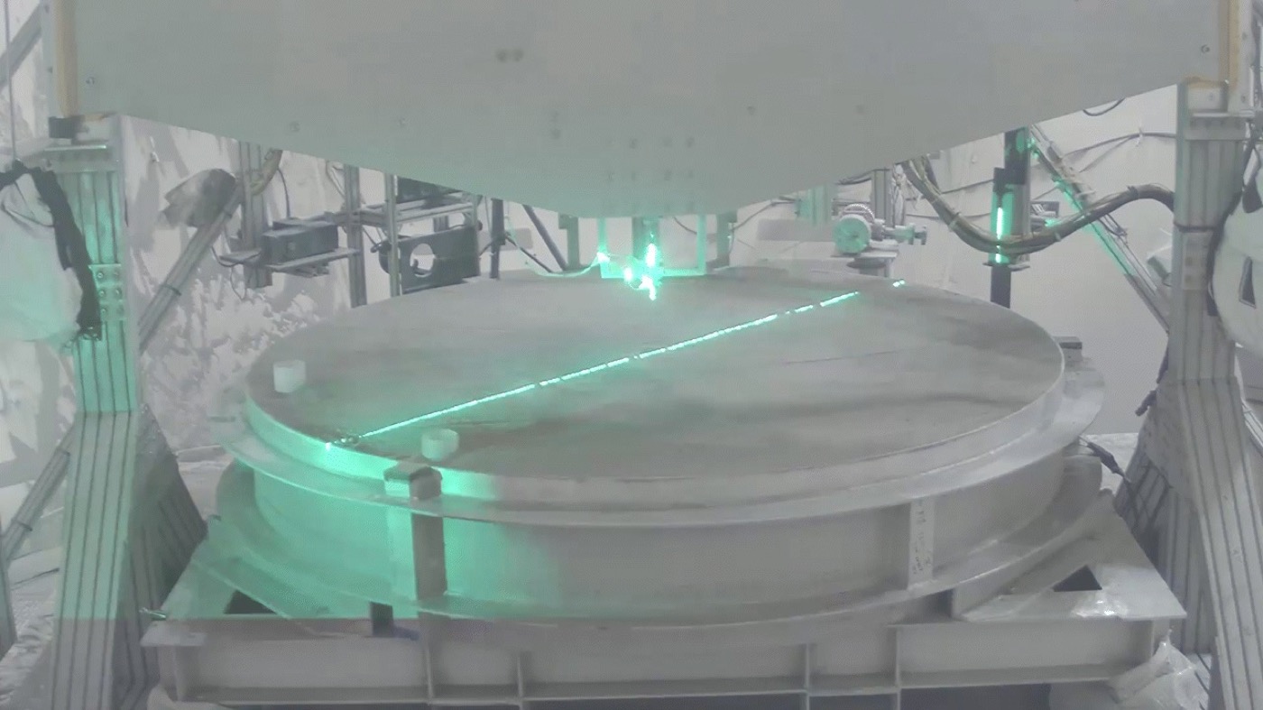 A plume-surface interaction test at NASA Langley